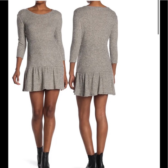 Max + Ash Sweater Dress with a Flounce Hem in Mocha Black, Size Medium, NWT - Picture 14 of 15